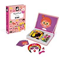 Los mejores  - Janod - J02717 - MagnetiBook Crazy Faces (Libro magnético de caras locas) para chicas- juego magnético educativo con 55…